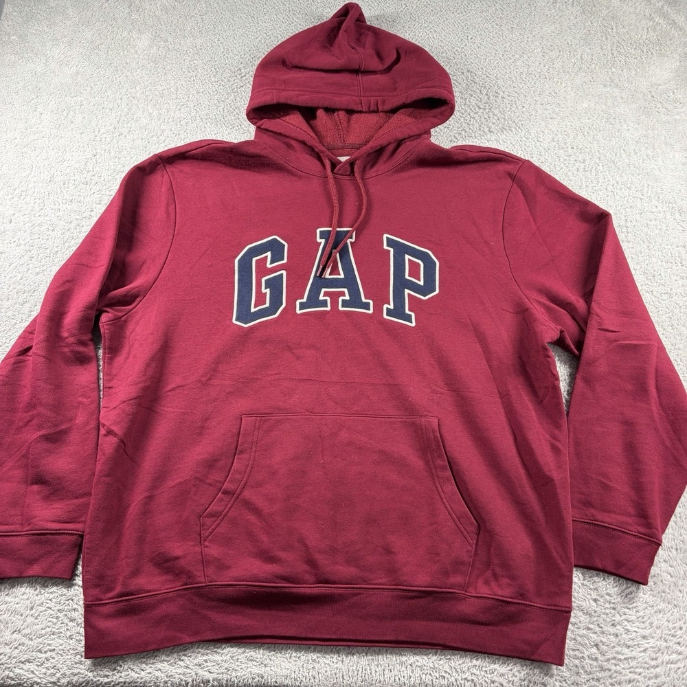 Gap Spell Out Hoodie Mens XL Maroon Red Classic Retro Modern NWOT